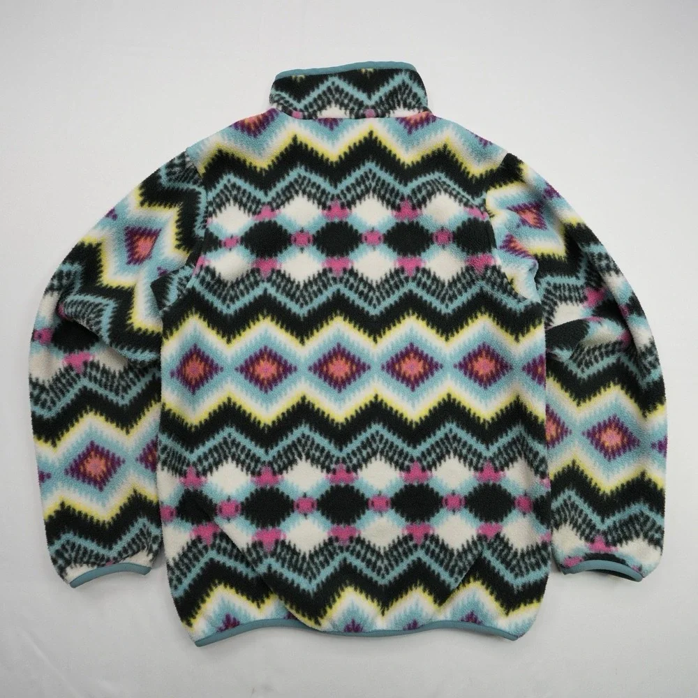 PATAGONIA Synchilla Snap-T Timber Twist Pullover‎ Girl's Size Large 12 Vtg